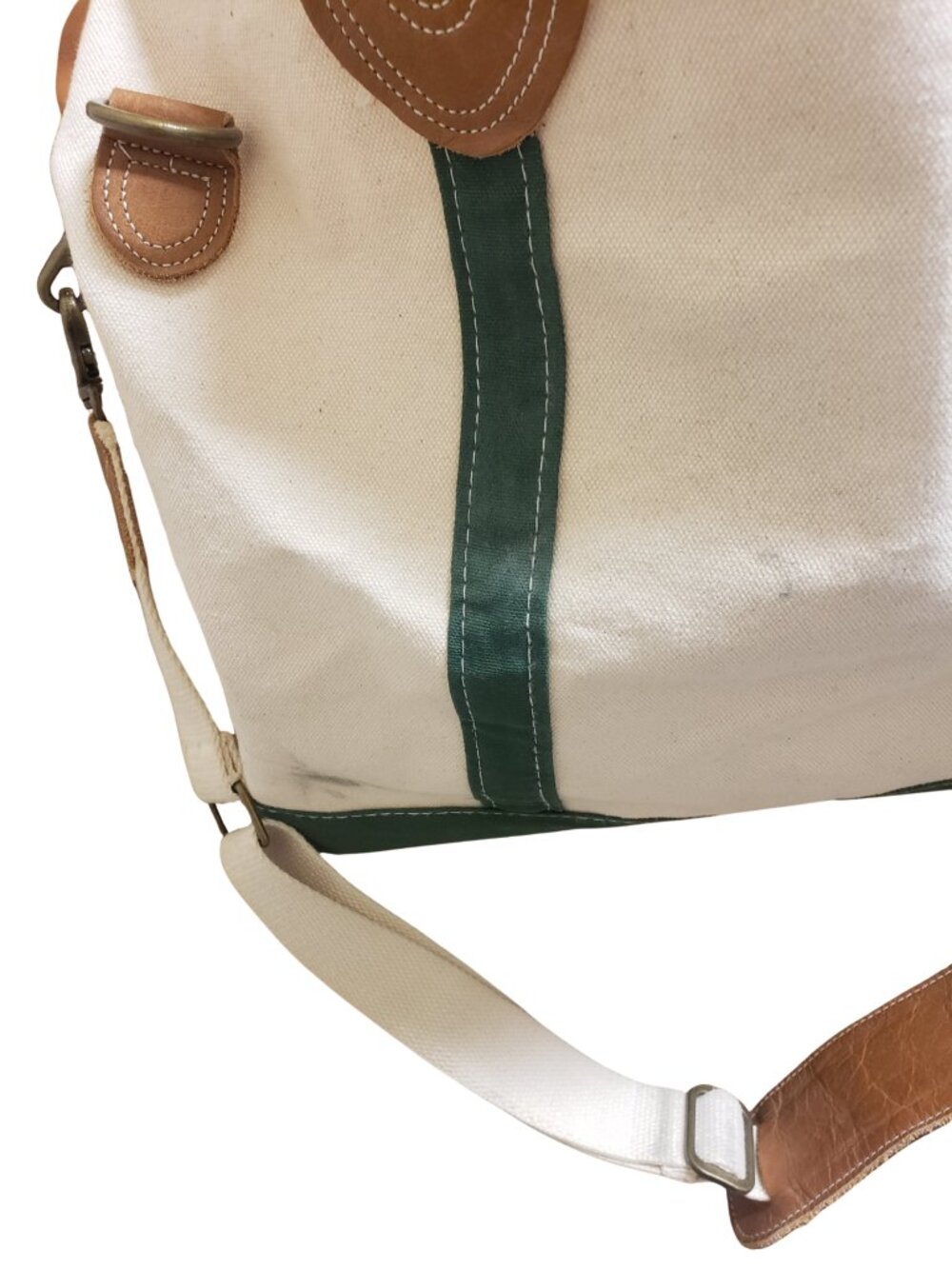 CB Station Canvas & Leather Weekender Duffel Bag Unisex Hunter Green - Picture 2 of 7